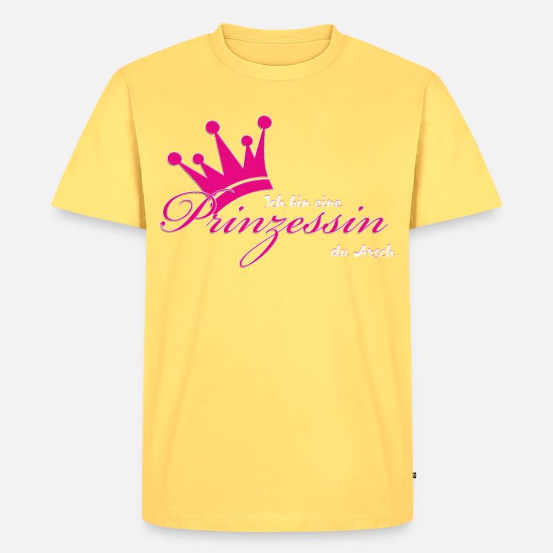 Ich bin eine Prinzessin - Männer Premium Bio T-Shirt - Pastellgelb