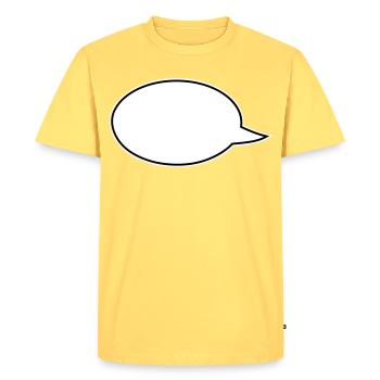 Liens de bandes dessinées dans les bulles de dialogue - T-shirt Premium bio Homme - jaune pastel - Devant - AI Model Male 185 dark (185cm)