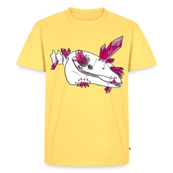 Crystal Skull - Horse (by Leni Riosa) - Men's Premium Organic T-Shirt - sky yellow - Front - AI Model Male 185 dark (185cm)