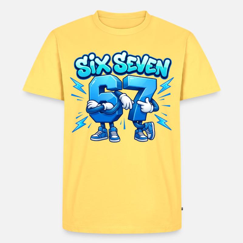 Sechs Sieben-Brüder - Männer Premium Bio T-Shirt - Pastellgelb