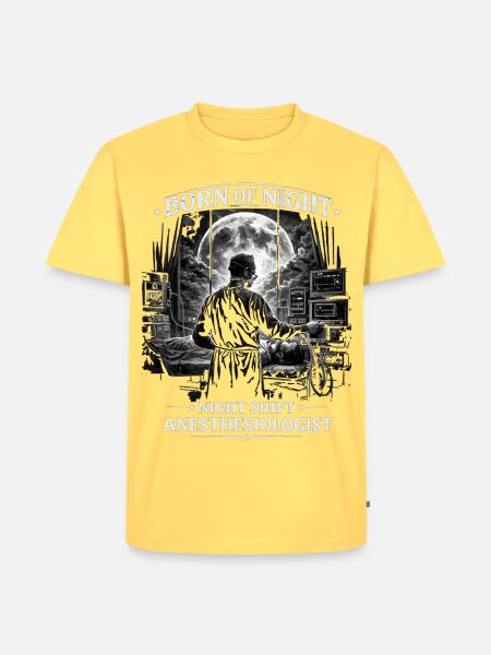 Born of Night: Nachtschicht-Anästhesist - Männer Premium Bio T-Shirt - Pastellgelb