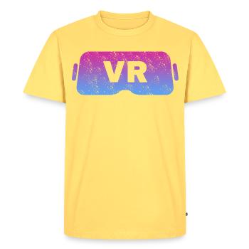 Virtual Reality VR Vintage Gamer Retro Video Glasses - Men's Premium Organic T-Shirt - sky yellow - Front - AI Model Male 185 dark (185cm)