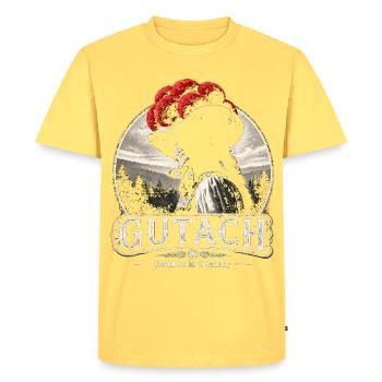 Gutach Bollenhut Silhouette - T-shirt Premium bio Homme - jaune pastel - Devant - AI Model Male 185 dark (185cm)