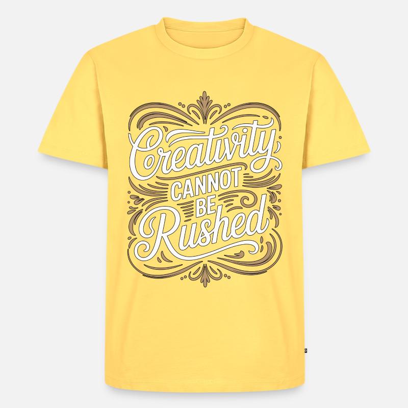 Graphic Designer Creativity Cannot Visual Artist - Männer Premium Bio T-Shirt - Pastellgelb