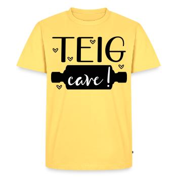 Dictons Pâte à pâte Roulée - T-shirt Premium bio Homme - jaune pastel - Devant - AI Model Male 185 dark (185cm)