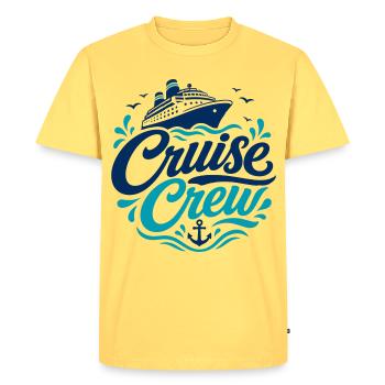 Cruise Crew Logo Nautical - Men's Premium Organic T-Shirt - sky yellow - Front - AI Model Male 185 dark (185cm)