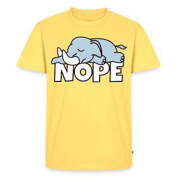 Éléphant paresseux non Pas aujourd’hui Afrique paresseuse - T-shirt Premium bio Homme - jaune pastel - Devant - AI Model Male 185 dark (185cm)