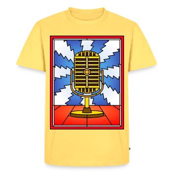 Conception rétro de vitrail micro - T-shirt Premium bio Homme - jaune pastel - Devant - AI Model Male 185 dark (185cm)