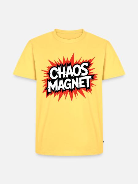 Chaos Magnet - Männer Premium Bio T-Shirt - Pastellgelb