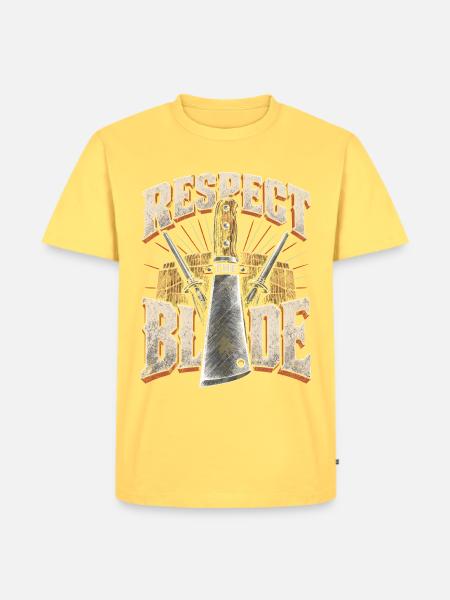 Metzger Metzgerhandwerk Respect The Blade - Männer Premium Bio T-Shirt - Pastellgelb