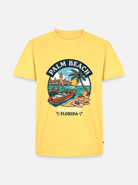 Palm Beach Wochenende - Männer Premium Bio T-Shirt - Pastellgelb