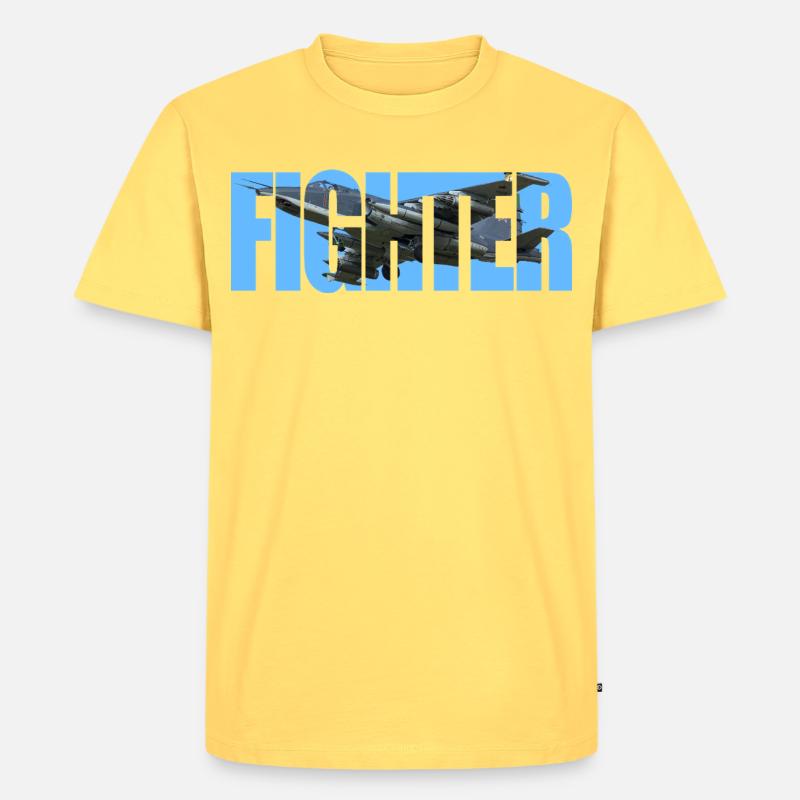 Fighter Su-25 - Männer Premium Bio T-Shirt - Pastellgelb