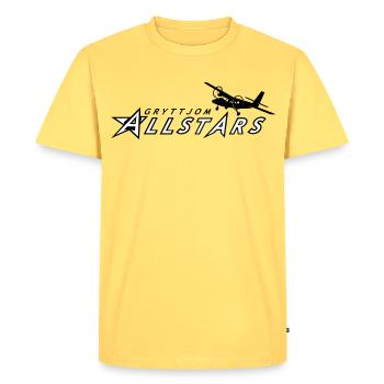 Gryttjom Allstars - T-shirt Premium bio Homme - jaune pastel - Devant - AI Model Male 185 dark (185cm)