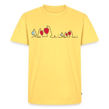 Regatta Skyline Sailboats Sailing Sailing Boats - Men's Premium Organic T-Shirt - sky yellow - Front - AI Model Male 185 dark (185cm)