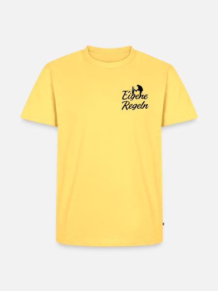Father and Child Silhouette - Men's Premium Organic T-Shirt - sky yellow
