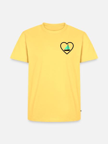 Cuore Vela – Passione Navigazione - Men's Premium Organic T-Shirt - sky yellow