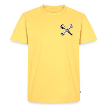 Clé - tournevis amateur - outil - T-shirt Premium bio Homme - jaune pastel - Devant - AI Model Male 185 dark (185cm)