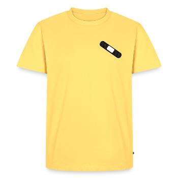 Broken heart - Men's Premium Organic T-Shirt - sky yellow - Front - AI Model Male 185 dark (185cm)