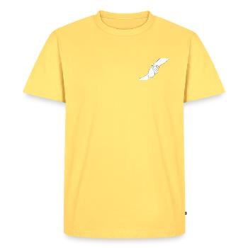 Les Mains de la Connexion - T-shirt Premium bio Homme - jaune pastel - Devant - AI Model Male 185 dark (185cm)