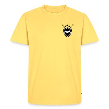 Saucisse grillée - T-shirt Premium bio Homme - jaune pastel - Devant - AI Model Male 185 dark (185cm)