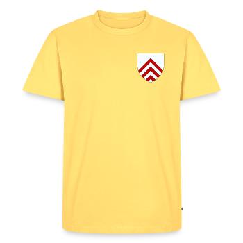 Wappen von Perche - Männer Premium Bio T-Shirt - Pastellgelb - Vorne - AI Model Male 185 dark (185cm)