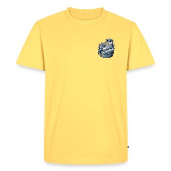 La loutre douce refroidit - T-shirt Premium bio Homme - jaune pastel - Devant - AI Model Male 185 dark (185cm)