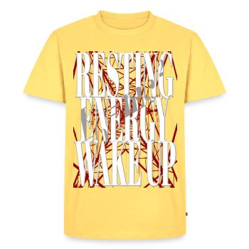 L’énergie au repos réveille l’électricité énergie mathématiques - T-shirt Premium bio Homme - jaune pastel - Devant - AI Model Male 185 dark (185cm)