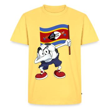 Swaziland Dabbing Football - T-shirt Premium bio Homme - jaune pastel - Devant - AI Model Male 185 dark (185cm)