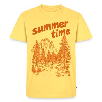 Silhouette de la nature estivale - T-shirt Premium bio Homme - jaune pastel - Devant - AI Model Male 185 dark (185cm)