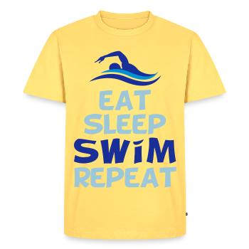 natation - T-shirt Premium bio Homme - jaune pastel - Devant - AI Model Male 185 dark (185cm)