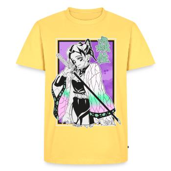 kimetsu shinobu - T-shirt Premium bio Homme - jaune pastel - Devant - AI Model Male 185 dark (185cm)