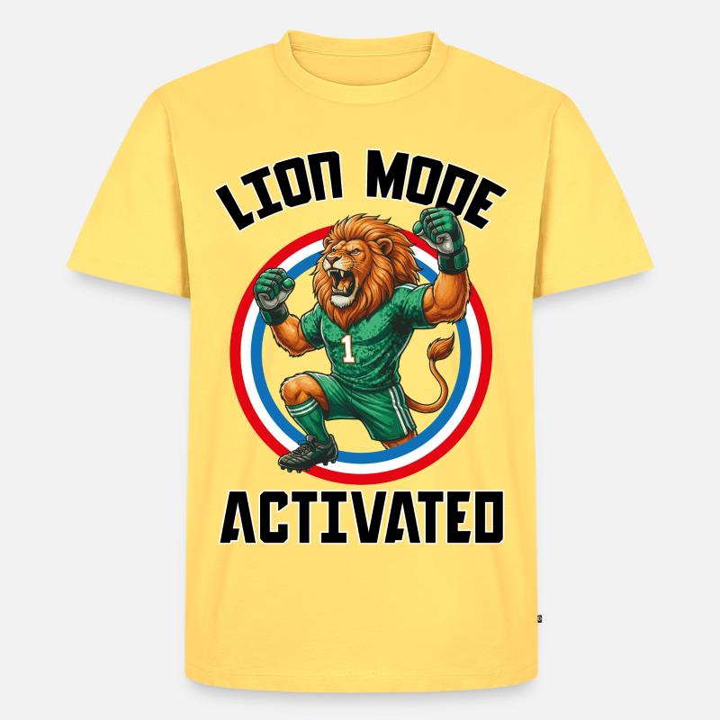 LionModeA - Männer Premium Bio T-Shirt - Pastellgelb