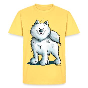 Bonne Samoyède - T-shirt Premium bio Homme - jaune pastel - Devant - AI Model Male 185 dark (185cm)
