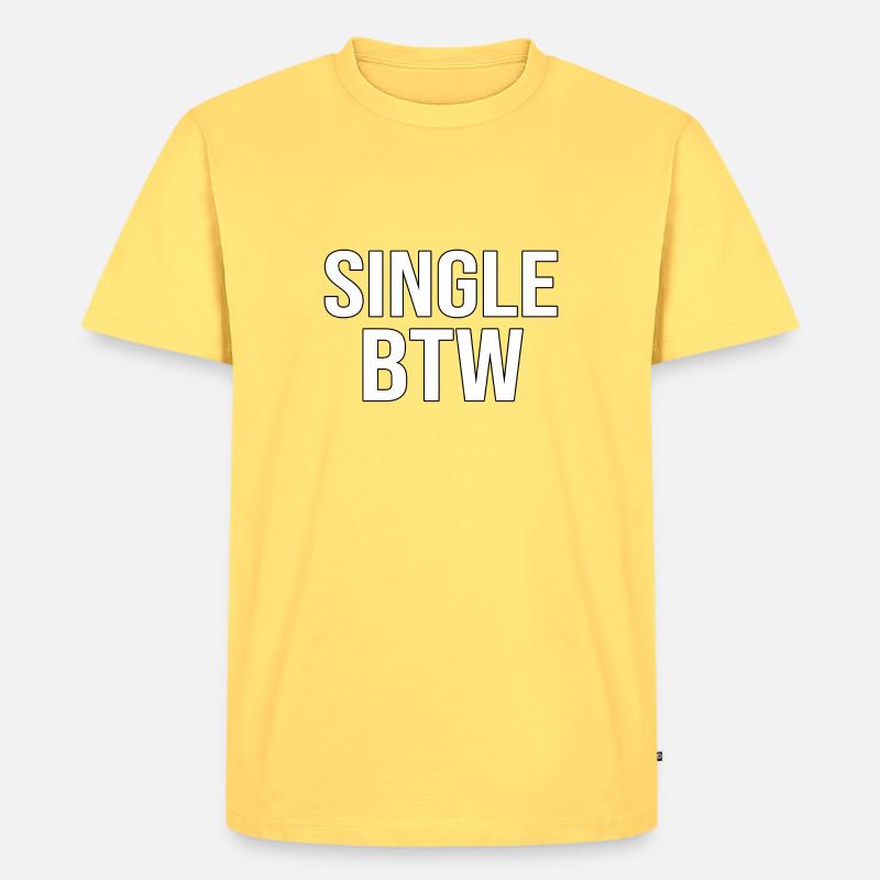 Single BTW Bold Monochrome - Männer Premium Bio T-Shirt - Pastellgelb