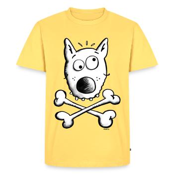 Pirate Dog - Dogs - Men's Premium Organic T-Shirt - sky yellow - Front - AI Model Male 185 dark (185cm)