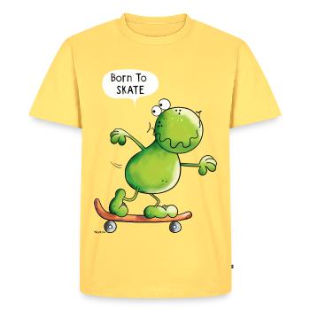 Born To Skate Grenouille - Grenouilles - T-shirt Premium bio Homme - jaune pastel - Devant - AI Model Male 185 dark (185cm)