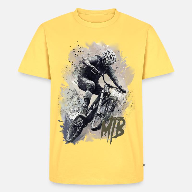 Mtb - Männer Premium Bio T-Shirt - Pastellgelb
