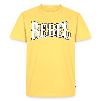 rebelle dieb rowdy rebelle bandit hustler gang crime - T-shirt Premium bio Homme - jaune pastel - Devant - AI Model Male 185 dark (185cm)