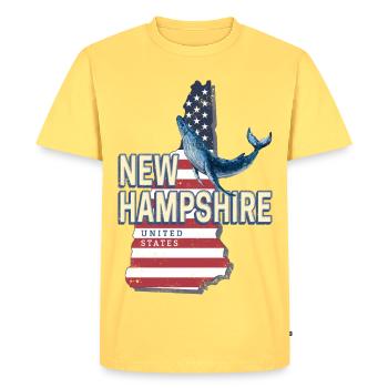 Souvenir du New Hampshire, États-Unis, - T-shirt Premium bio Homme - jaune pastel - Devant - AI Model Male 185 dark (185cm)