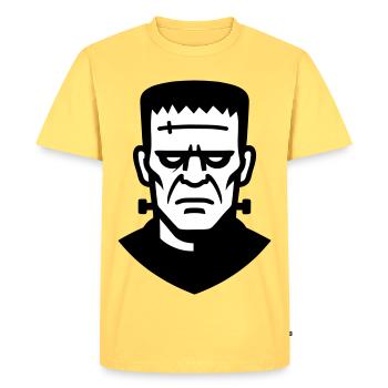 Illustration de monstre d’horreur vintage - T-shirt Premium bio Homme - jaune pastel - Devant - AI Model Male 185 dark (185cm)
