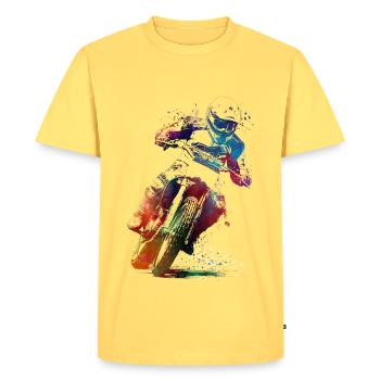 Art du sport automobile #motor #sport - T-shirt Premium bio Homme - jaune pastel - Devant - AI Model Male 185 dark (185cm)