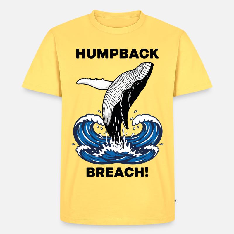 Buckelwalbruch Seebuckelwal - Männer Premium Bio T-Shirt - Pastellgelb