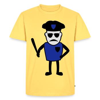 Policeman avec matraque - T-shirt Premium bio Homme - jaune pastel - Devant - AI Model Male 185 dark (185cm)