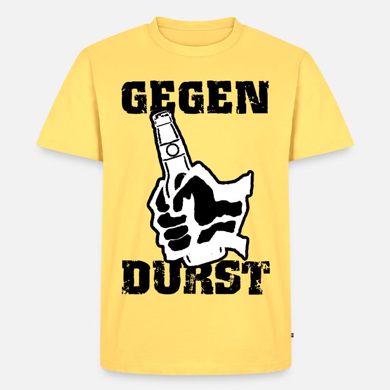 Gegen Durst - Männer Premium Bio T-Shirt - Pastellgelb