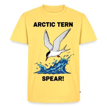 Sterne Arctique Pêche Mer Spear Arctic Tern  - T-shirt Premium bio Homme - jaune pastel - Devant - AI Model Male 185 dark (185cm)