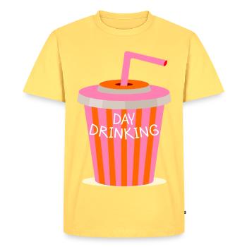 Boissons de jour - T-shirt Premium bio Homme - jaune pastel - Devant - AI Model Male 185 dark (185cm)