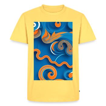 Art abstrait - T-shirt Premium bio Homme - jaune pastel - Devant - AI Model Male 185 dark (185cm)