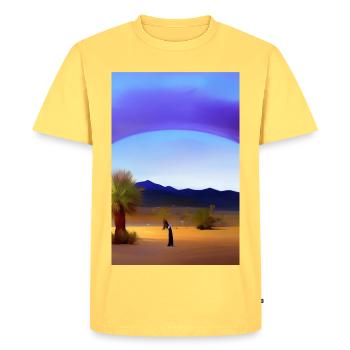 Désert d’Arabie - T-shirt Premium bio Homme - jaune pastel - Devant - AI Model Male 185 dark (185cm)