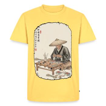 Feux d’artifice Pyro réveillon du Nouvel An - T-shirt Premium bio Homme - jaune pastel - Devant - AI Model Male 185 dark (185cm)