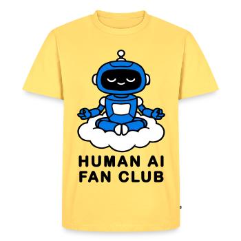 Club de fans de l’IA humaine - T-shirt Premium bio Homme - jaune pastel - Devant - AI Model Male 185 dark (185cm)